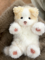 Handcrafted realistic Golden Border Collie puppy plush