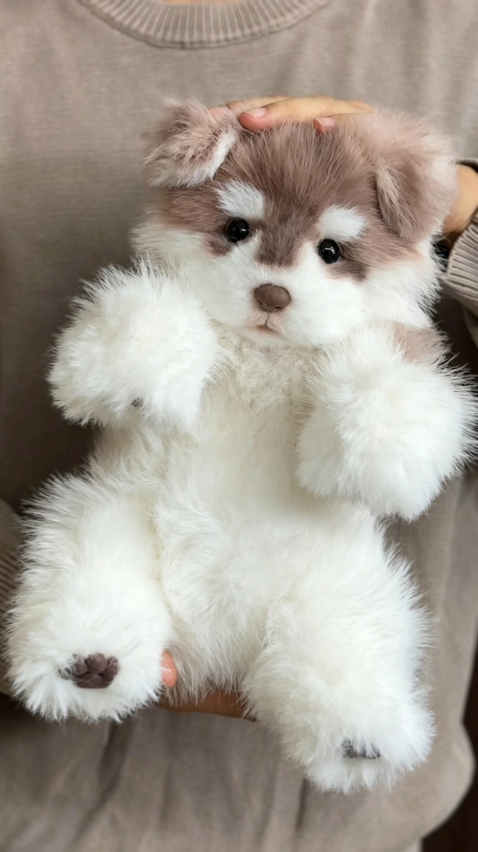 Handcrafted realistic Alaskan Malamute puppy plush Cuddle Version