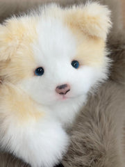 Handcrafted realistic Golden Border Collie puppy plush